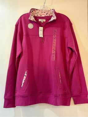 Cuffy's of Cape Cod Women's Large Magenta 1/4 Zip Pullover NEW